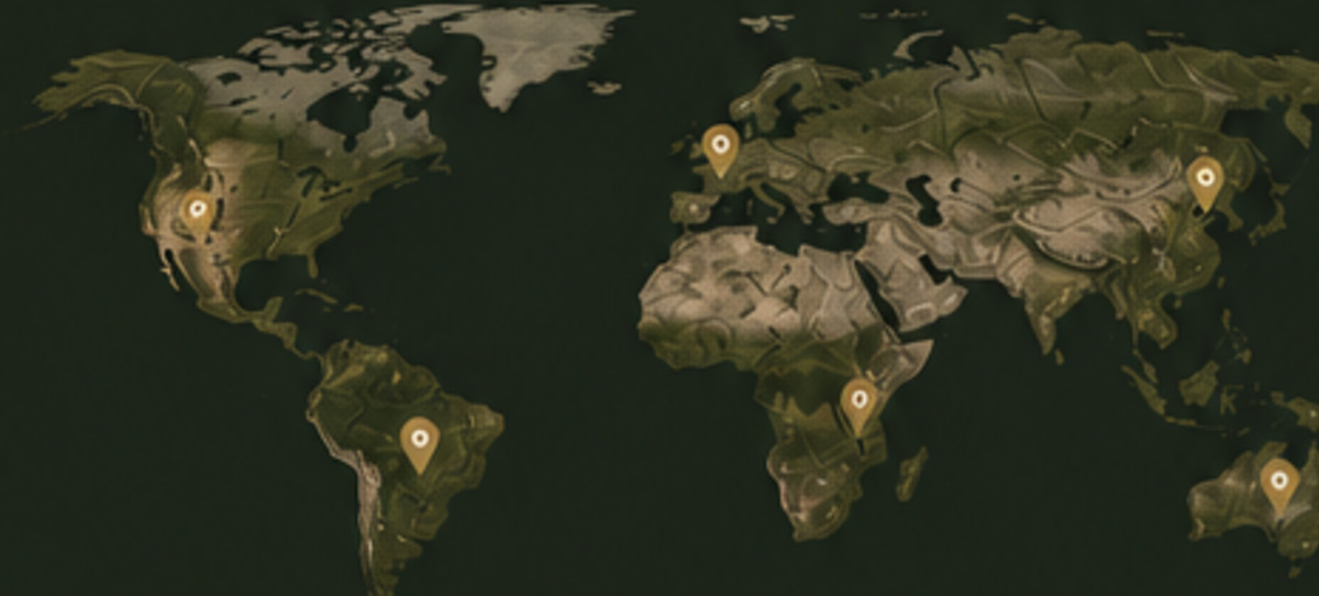World map showing Daphnaie protected territories